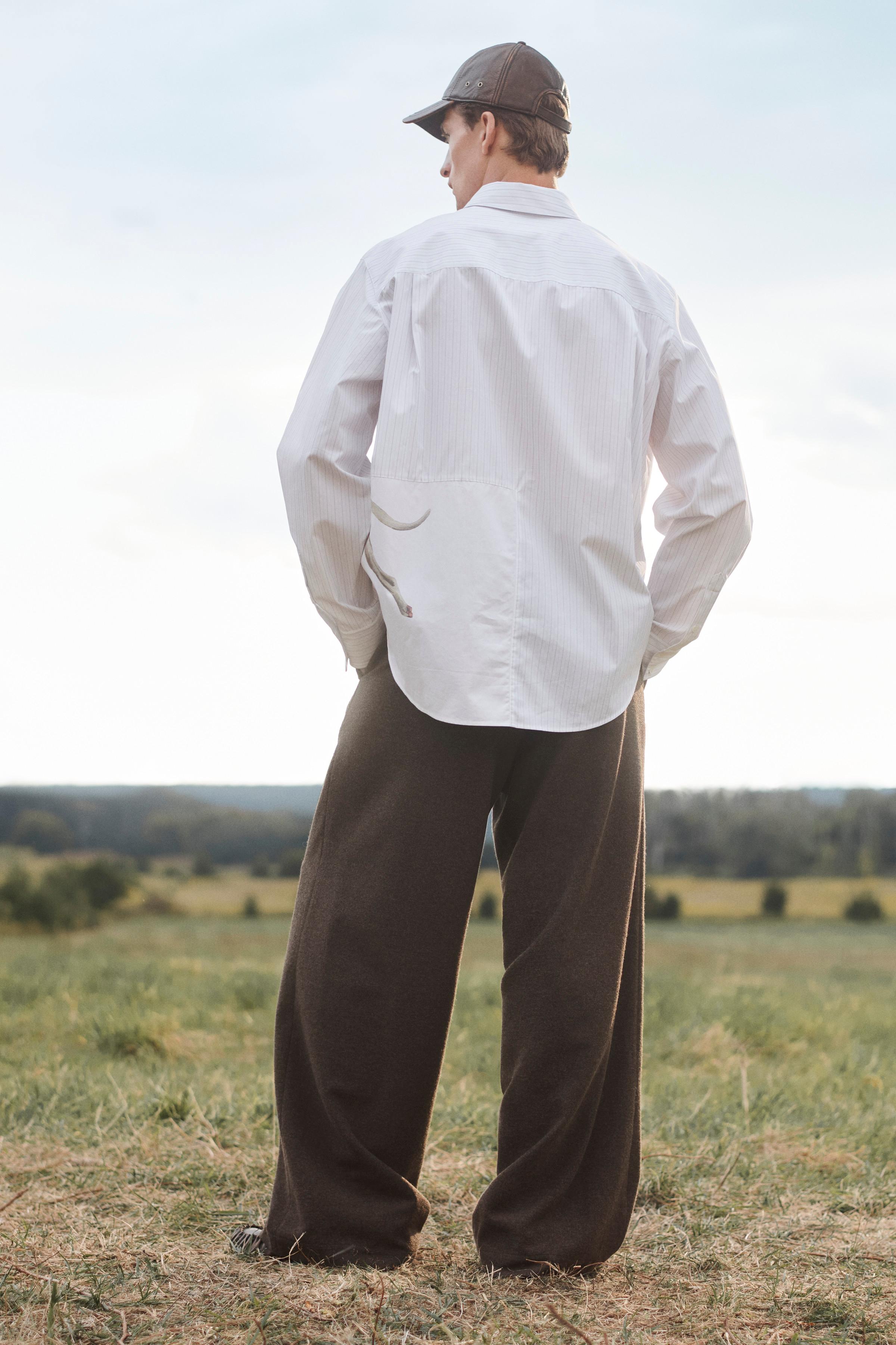 LIMITED EDITION PRINTED PATCHWORK STRIPED SHIRT